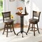 Swivel Bar Stools 2 Pack Counter Height Ergonomic Rattan Backrest Brown